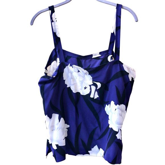 Vintage 80's Purple Floral Dressy Tank Top Cami Womens Large - Picture 8 of 11